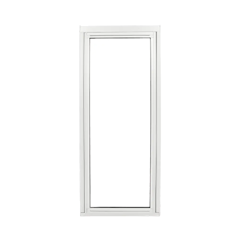 A rectangular window with a white frame is shown. The window is divided horizontally, with the top half appearing white and the bottom half appearing black.