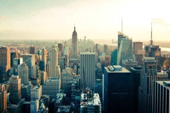 sky view of new york city buildings