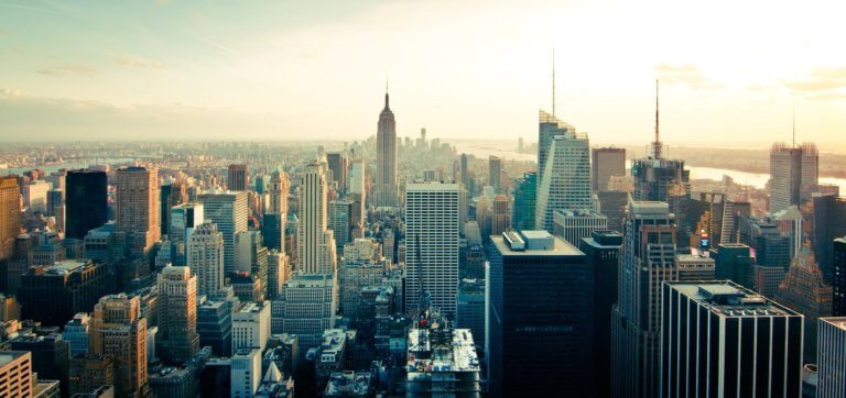 sky view of new york city buildings